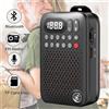JINSERTA Mini radio FM tascabile Ricevitore radio digitali ad alta sensibilità Altoparlante Bluetooth wireless con display a LED Registrazione riproduzione di schede TF