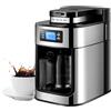 Aiorber Macchina da caffè con macinacaffè, 1000 ml, macchina da caffè con filtro, con timer e display LCD, 92 ° Temperatura C, dispositivo antigoccia, acciaio inossidabile
