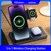 VIKEFON Stazione di ricarica wireless pieghevole 3 in 1 per iPhone 17 16 15 14 13 12 Pro Max, iWatch 11, Airpods Pro 4/3 - Supporto caricabatterie rapido