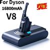 Rscrola Batteria di ricambio ad alta capacità da 21,6 V 16800 mAh per aspirapolvere portatile Dyson V8 Absolute SV10