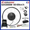 ESOULBIKE Kit di conversione per bicicletta elettrica ESOULBIKE 52V 2000W con motore nel mozzo, ruote da 26, 27.5, 28, 29, 700C, trazione posteriore, per MTB