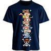 Bandai T-shirt Uomo 2026 One Piece Anime Luffy Zoro Ace in Cotone Estivo a Maniche Corte con Stampa Grafica, Stile Harajuku Streetwear Vintage Casual