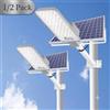 Swiatla Lampione Solare da Esterno 1/2 Pacchetto 128 LED - 1000W, Alimentato a Batteria 6000mAh, Automatico dal Tramonto all'Alba per Giardino e Vialetto