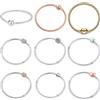 NONE Set di Bracciali in Argento Sterling 925, Catena a Serpente, Chiusura a Cuore in Oro Rosa, Bracciale con Charm per Donna, Idea Regalo