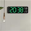 NONE Orologio da Parete Digitale Grande 9 Pollici, Alimentato USB, con Temperatura, Umidità, Settimana, Dimmer Automatico, DST, Orologio da Tavolo 12/24H, Sveglia Elettronica LED