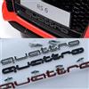 QUATTRO Emblema 3D ABS per Griglia Anteriore Auto, Logo Audi per A3 A4 A5 A6 A6L A7 A8 Q3 Q5 Q7 S3 S4 S5 RS3 RS4 RS6, Accessori Badge
