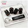 Audi Tappi Valvola Antiruggine per Pneumatici Auto in Pelle Scamosciata con Portachiavi per Audi Sline A3 A1 A4 A6 B8 A5 B7 C7 A7 A8 B9 B6 C6 R Accessori Ruote Auto