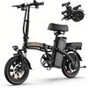 Urlife F1L E-Bike Pieghevole da 14 Pollici, 500W 48V 7.5Ah, Batteria Rimovibile e Ricarica Rapida, 40KM, Sospensione Anteriore Idraulica, Freni a Doppio Disco, Bicicletta Elettrica da Pendolarismo
