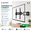 NONE Supporto TV da Parete Full Motion 32"-55" Staffa TV Girevole Orientabile Inclinabile Estensibile VESA 75x75 400x400 per Smart TV LCD LED OLED QLED Braccio Singolo Rotazione 180° Max 35 Kg con Livella