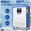 EASUN POWER Batteria LiFePO4 15Kwh 48V 300Ah 51.2V, Batteria al Litio con 6000 Cicli, RS485 CAN BMS, Accumulo di Energia Solare con Bluetooth, Stock UE