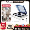 Ventilatore da Tetto per Camper Podofo 40*40cm con Sensore Pioggia Intelligente, Ventola di Scarico a 10 Velocità con Monitoraggio Temperatura LCD Remoto, Protezione Fusibile