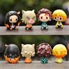 Bandai Set di 4 Pezzi Versione Q Demon Slayer, Bambole Fantasma Sedute 4cm, Tanjiro Nidouzi Inosuke Zenizu, Action Figure, Modellini da Collezione