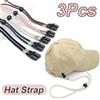 NONE Cinturino per cappello con clip, 3 pezzi, cordino elastico per cappello, cordino regolabile antivento per attività all'aperto