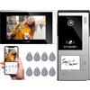 TMEZON Videocitofono Smart WiFi da 7 Pollici con App Tuya, Sistema Intercom 1080P con Campanello Cablato, Controllo tramite APP/Password/Tessera e Touchscreen