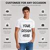 NONE Magliette personalizzate da uomo 100% cotone, T-shirt custom con foto logo testo grafica, maglietta a maniche corte girocollo in morbido cotone, stampa personalizzabile fronte per squadre eventi