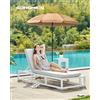 SONGMICS Ombrellone di 160 cm, UPF 50+, Inclinazione Bidirezionale a 30°, Altezza Regolabile, con Borsa da Trasporto, per Balcone Giardino Terrazzo Spiaggia, senza Base