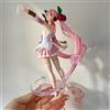 Bandai Figura Anime di Miku Hatsune da 20CM, con gonna rosa Sakura, principessa anime, bambola in PVC da collezione, decorazione da scrivania, giocattolo.