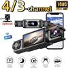 DAINU Dashcam Panoramica a 4 Canali per Auto, Registrazione HD Multi-obiettivo, Connessione WiFi per Controllo Istantaneo dei Video