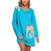 ENJOYNIGHT Camicia da notte da donna, a maniche lunghe, in cotone, con stampa, giraffa, L