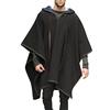 IQYU Poncho con Cappuccio da Uomo - Fatto a Mano in Alpaca - Abbigliamento Comodo - Cappotto Invernale Caldo e Morbido