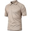 Generic Polo militare ad asciugatura rapida da uomo traspirante militare mimetico combattimento tattico manica corta polo, cachi, L