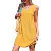 CUPSHE Copricostume da bagno da donna, senza maniche, in maglia, per la spiaggia, Giallo, XL