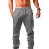 WZMYDBD Pantaloni Uomo Lino Lunghi Pantaloni Uomo Estivi Trousers Traspirante Pantalaccio Larghi Slim Fit Vita Elastica Pantalone Classico Cotone di Lavoro Palestra Estivi Baggy Casual