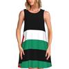YQTGBCED Elegante prendisole al ginocchio con tasche, con stampa bandiera della Palestina, per vacanze al mare e uso quotidiano, Nero , M