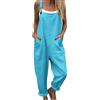 Generico Salopette Donna Estiva Lunga Elegante Tuta Jumpsuit Intera Curvy Casual Moda Stampa Jumpsuits Comoda Larga Pantaloni Da Lavoro Con Tasca Leggera Baggy Salopettes da Casa, Playsuit Spiaggia