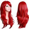 Depisuta Parrucca Rossa per Capelli Ricci Stile Onda Lunga, Retina per Capelli Morbida e Confortevole Donna, Parrucca Rossa Universale per Cosplay di Halloween