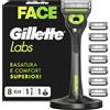 Gillette Labs Rasoio Per Uomo Con Barra Esfoliante, Edizione Neon Night, Manico Riutilizzabile E 8 Cartucce Di Ricarica GilletteLabs Ha 5 Migliori Lame Di Marca, Rasatura Del Viso Confortevole