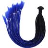 Kodxylytix 55 cm capelli casco treccia sfumato coda di cavallo per moto nero blu