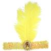 Fenisonavy Set di copricapi con piume 2 pezzi in stile retrò anni '20 con paillettes adatto a donne adolescenti e bambini ideale per carnevali feste e matrimoni (Giallo, 1 piuma)