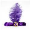 Fenisonavy Set di copricapi con piume 2 pezzi in stile retrò anni '20 con paillettes adatto a donne adolescenti e bambini ideale per carnevali feste e matrimoni (Viola, 1 piuma)