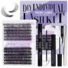 WENDY LASHES Ciuffetti Ciglia Finte Kit D Curl 0.07mm 3D Effect 40D+50D Cluster Lashes Kit Mix 12-16mm Kit Estensioni Ciglia Individuali Ciglia Finte Ciuffetti(3D Effect-40+50-D-Individual Lash Kit)