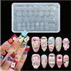 Zosutetoxo Nails Mold, Set per Design Unghie con Timbro e Stampo in Silicone per Nail Art 3D, Stampo in Gel per Unghie Fai-da-te e Stampini per Unghie