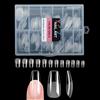 AOWVUTS 216 Pezzi Unghie Finte Corte Coffin, 12 Taglie Tip in Gel per Unghie Ricostruzione, Gel Tips Unghie Copertura Completa per Nail Art Salone Manicure, Semi Matte, Nail Art Principiante