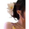 Generic Pinza per capelli 3D a forma di fiore simulato, antiscivolo, per la testa posteriore, accessorio per capelli (bianco)