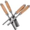 ibasenice Kit 4 Pezzi Scalpelli per Intaglio del Legno Lame Semicircolari e Piatte in Metallo da 6 a 24 Mm, Strumenti Multifunzione per Modellismo e Lavorazione del Legno