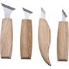 CLISPEED Set di Scalpelli per Intaglio in Legno Lama in Acciaio Cromo-vanadio e Manico in Legno Duro Utensili la Lavorazione a Mano per Principianti e Falegnami