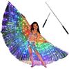 Fyeme Ali di farfalla a LED a forma di ali da fata, a LED, a 360 gradi, con aste telescopiche, ali luminose per danza del ventre, per spettacoli di palcoscenico, Halloween, feste di (Colorato per