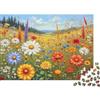 VNXTPQLKWMDJ Prato Fiorito Puzzle 1000 Pezzi Carta Adulti Relax Regalo 38x26cm/1000pcs