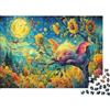 JWNDFKPVXZGL Campo di Girasoli Puzzle 1000 Pezzi Animale Fantastico Gioco di Puzzle 1000 Pezzi Relax Casa Regalo Adulti 52x38cm/1000pcs