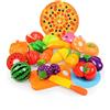 Faroby Giocattoli da Taglio per Bambini, Play Food 24 Pezzi/Set BPA Free Frutta Verdura Giocattolo Gioco Accessori da Cucina per Ragazze e Ragazzi