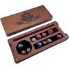 Hunmor Scatola per dadi in legno per DND, 22,9 x 10,2 cm, custodia per dadi per giochi di ruolo, organizer per dadi da viaggio, con coperchio magnetico foderato in feltro, accessori per segrete e