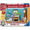 Ravensburger - Puzzle Tom & Jerry, Collezione Giant Pavimento, Idea Regalo per Bambini 4+ Anni, Gioco Educativo e Stimolante, 60 Pezzi Giganti, 70x50 cm