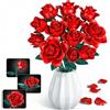 MOGZZi Kit Costruzione Rose Rosse per Adulti, 634 Pezzi Bouquet di Fiori Artificiali, 12 Stili Flowers, Regalo per Compleanno Bambini Natale, San Valentino per Lei o Lui & Festa della Mamma