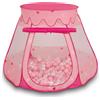 Selonis Tenda 105X90cm/200 Palline Castello Con Palline Colorate Per Bambini, Rosa:Rosa Chiaro/Perla/Trasparente