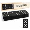D.A.Y. Republic Classico gioco di domino retrò, set tradizionale in valigetta di legno, giocattolo educativo di dimensioni da viaggio, 28 pezzi (Domino in scatola di legno)