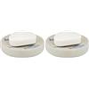 Wenko Aquamarin, portasapone per la conservazione di Sapone, Ceramica, Beige, 12 x 3 x 12 cm (Confezione da 2)